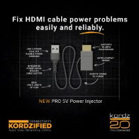Kordz PRO HDMI 5V Power Injector 0.50m Grey 1PK