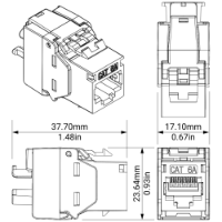 Kordz PRS CAT6a RJ45 Keystone Socket 6 pieces Metallic