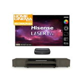 Hisense 120L9 120" Triple Laser TV With Kinetik KLIF-UST1CS(GDO) UST Centre and Sides Denver Oak