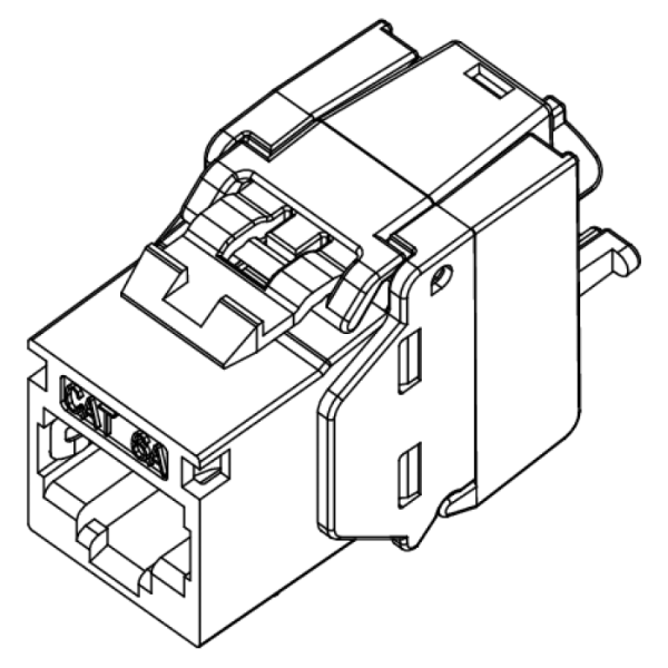 Kordz PRS SlimCat™ Cat6A RJ45 Keystone Socket 12 pieces Metallic