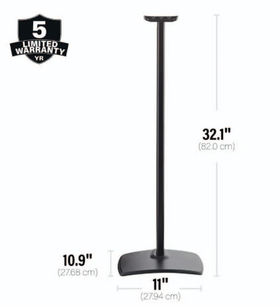 Sanus Wireless Speaker Stand for Sonos Era 300 Black Single