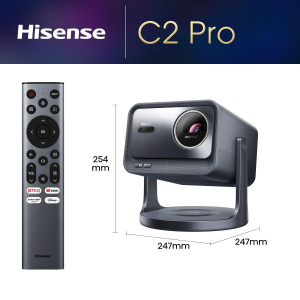 Hisense C2 Pro 4k Trichroma Smart Mini Projector