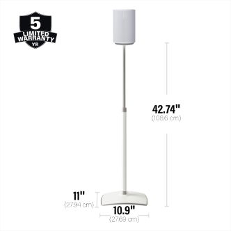 Sanus Height Adjustable Speaker Stand for Sonos Era 100 White Single