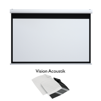 ADEO Rugby Plus, 16:9, Vision Acoustik, Motorised On Wall Projection Screen, 50mm Black Border, 2900mm Wide (131”)