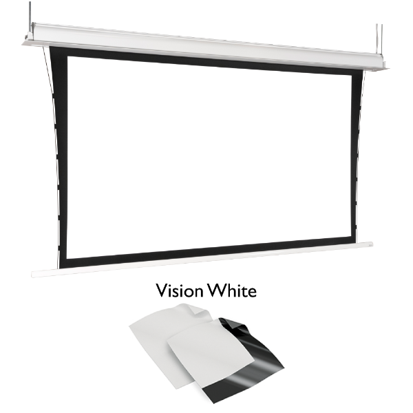 ADEO Max Inceel, 16:9, Vision White, Motorised In Ceiling Projection Screen Tensioned, 50mm Black Border, 5680mm Wide  (256")