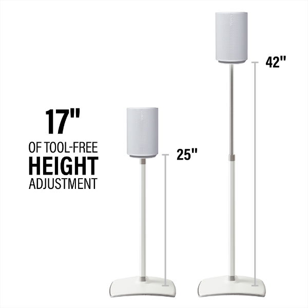 Sanus Height Adjustable Speaker Stand for Sonos Era 100 White Single