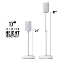 Sanus Height Adjustable Speaker Stand for Sonos Era 100 White Pair