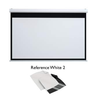 ADEO Rugby Plus, 16:9, Reference White 2, Motorised On Wall Projection Screen, 50mm Black Border, 2900mm Wide (131”)