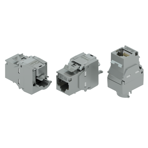 Kordz PRS SlimCat™ Cat6A RJ45 Keystone Socket 12 pieces Metallic