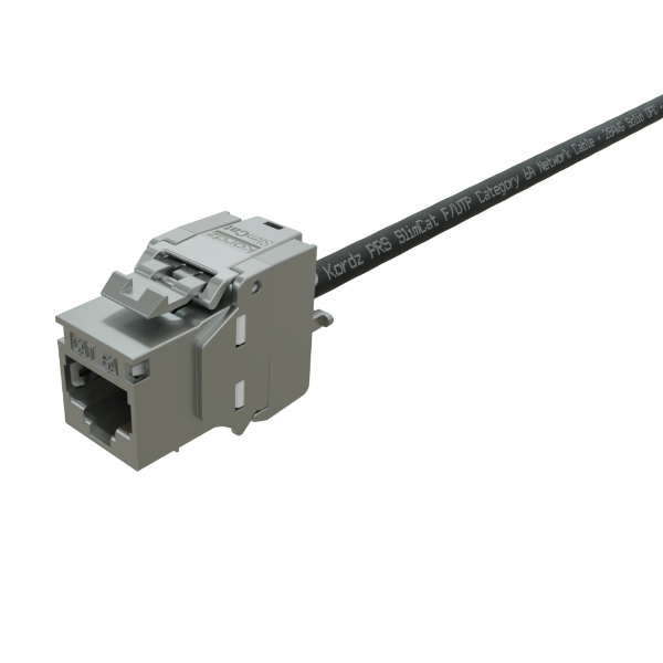 Kordz PRS SlimCat™ Cat6A RJ45 Keystone Socket 12 pieces Metallic
