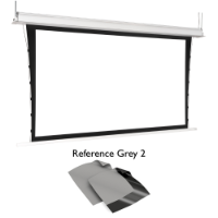 ADEO Inceel, 16:9, Reference Grey 2, Motorised In Ceiling Projection Screen Tensioned, 50mm Black Border, 3150mm Wide (142")