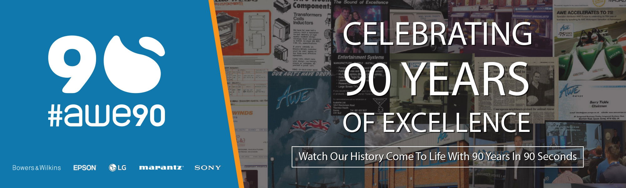 AWE90 Website Launch Banner With Brands